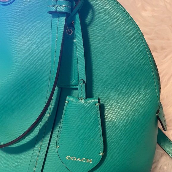 Coach Turquoise Leather Satchel - Picture 6 of 10